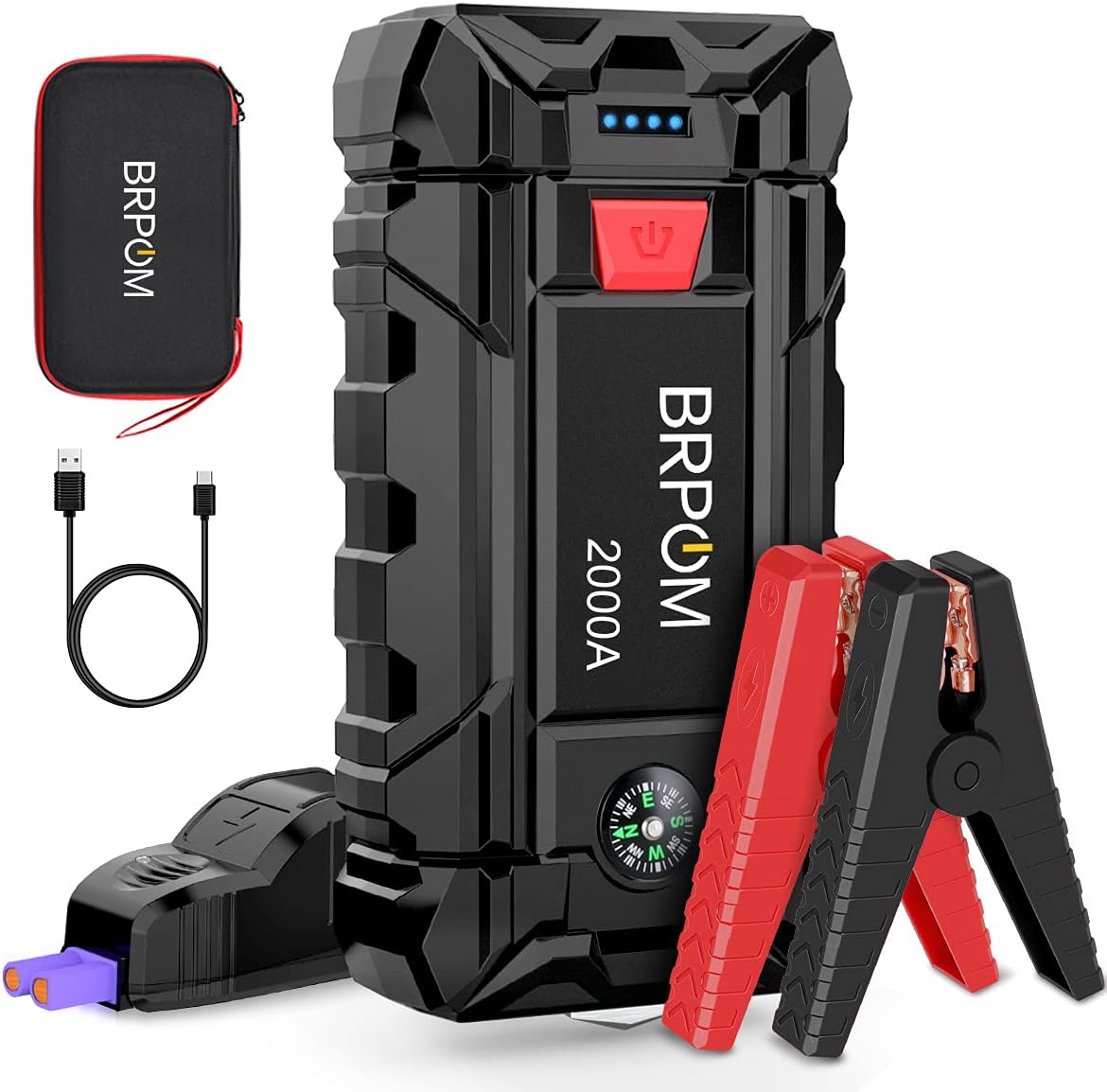 BRPOM Arrancador de Baterias de Coches,2000A 21800mAh 12V