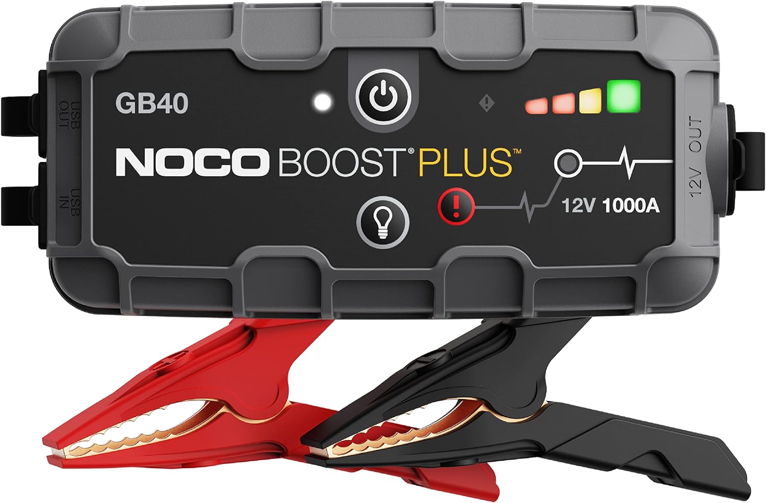 NOCO Boost Plus GB40, Arrancador de Batería de Coche 1000A, Booster de Bateria Portátil y Cables de Arranque Profesionales para Motores de Gasolina de hasta 6,0 litros y Diésel de 3,0 litros